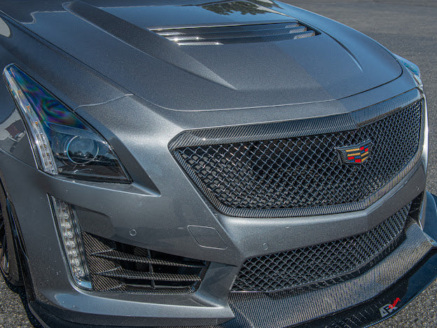 2016-2019 CTS-V V3 - CADILLAC CTS-V CARBON FIBER FRONT GRILLE TRIM MOLDING REPLACEMENT